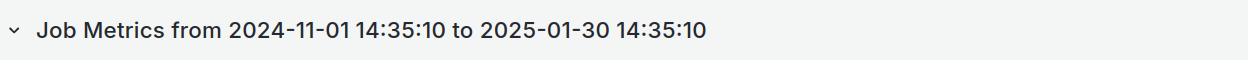Rubrique "Métriques des jobs"