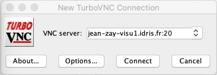 Pop-up vnc server connection
