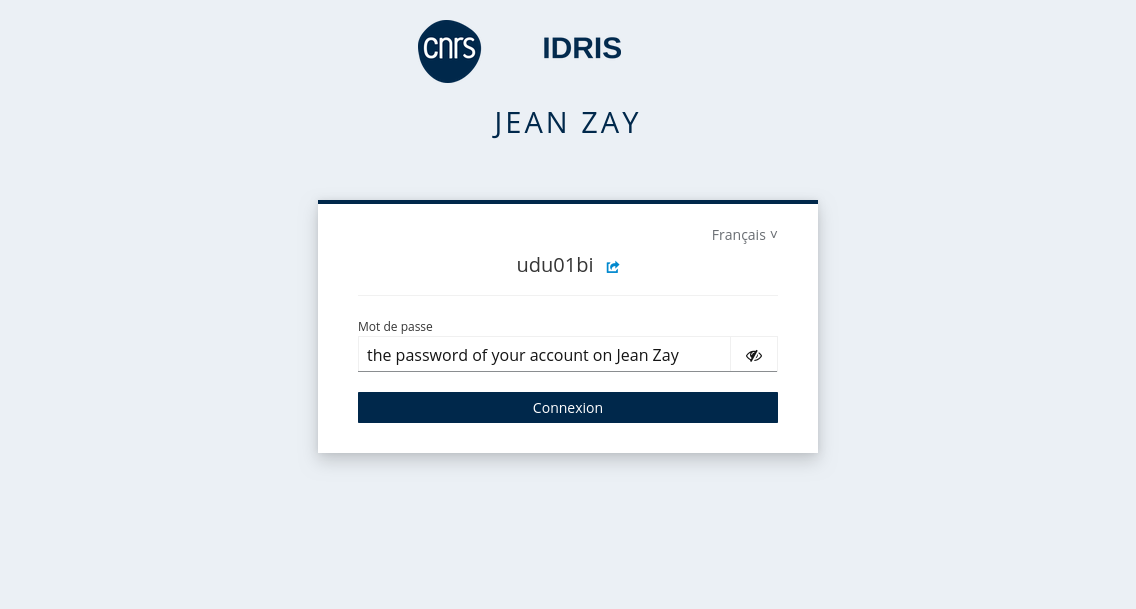 connexion jupyterhub password