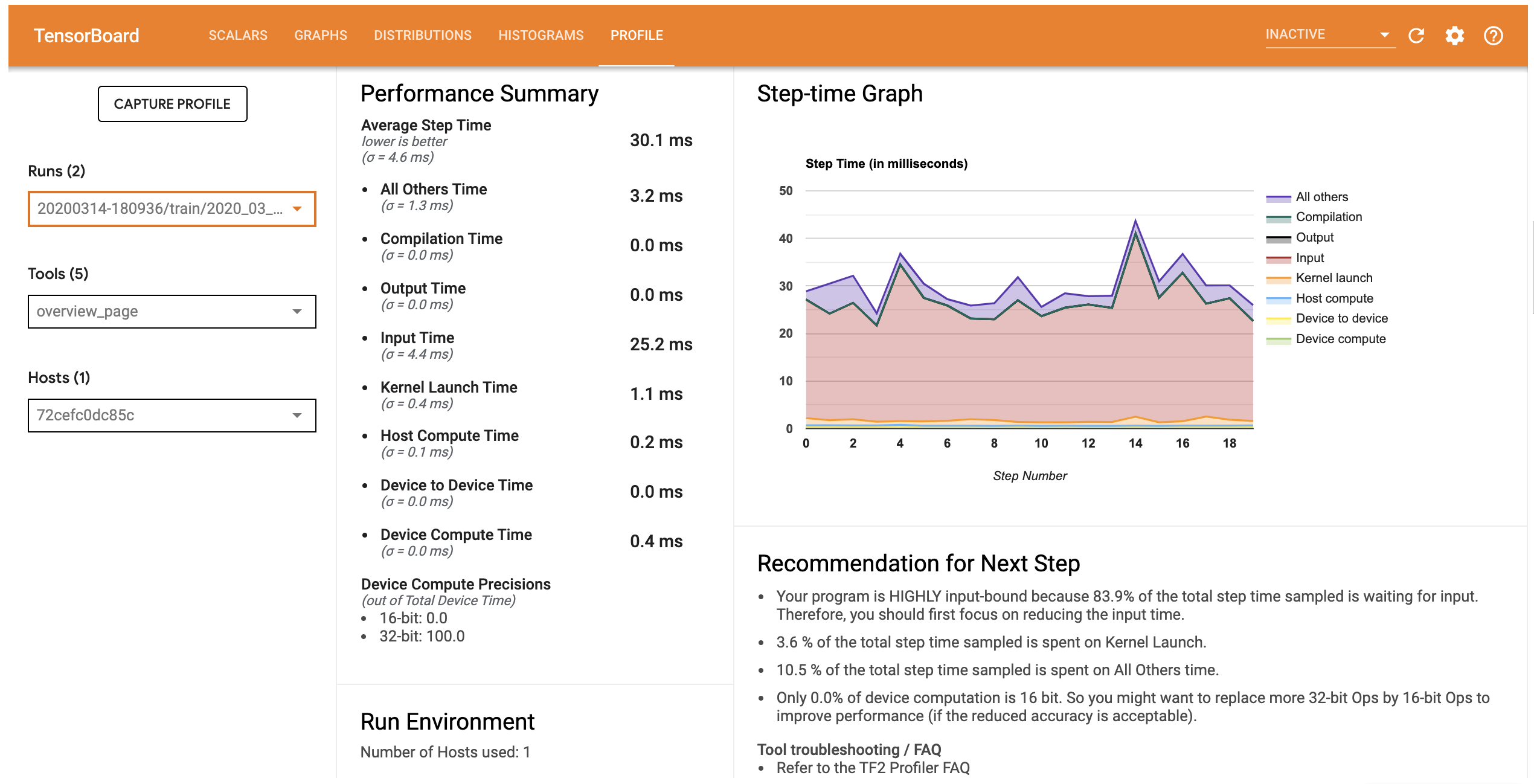 Overview Page of the PROFILE tab